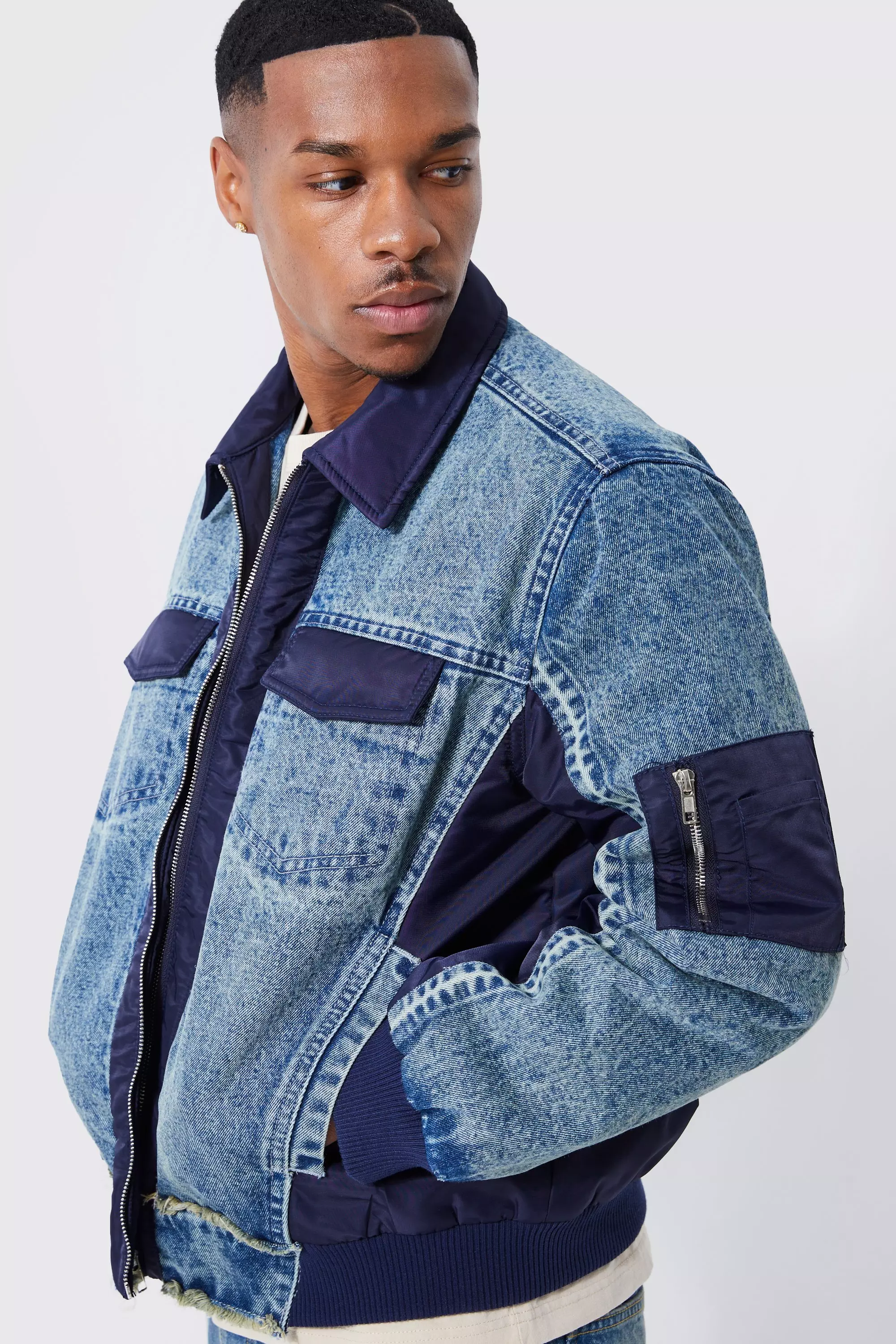 Hybrid denim borg jacket sale